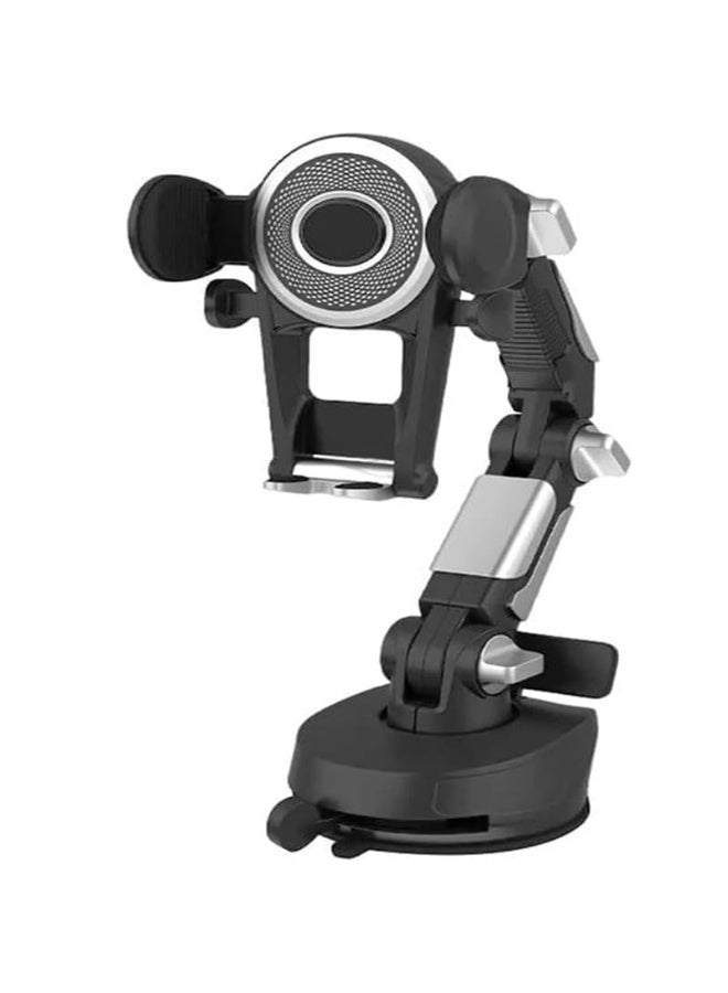 حامل هاتف محمول للسيارة قابل للتعديل، حامل موبايل عالمي بتثبيت قوي، دوران 360 درجة للاستخدام بدون استخدام اليدين، مناسب للتابلوه وفتحات التكييف، متوافق مع جميع الهواتف الذكية